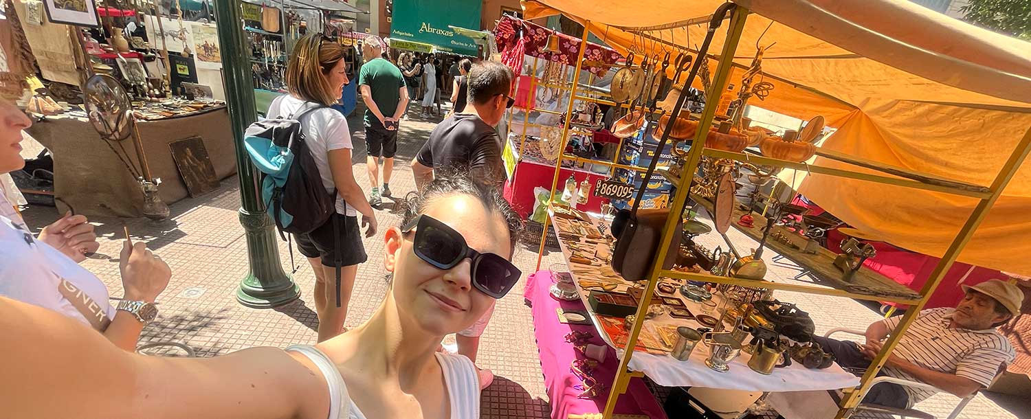 Selfie en la Feria de antigüedades de San Telmo