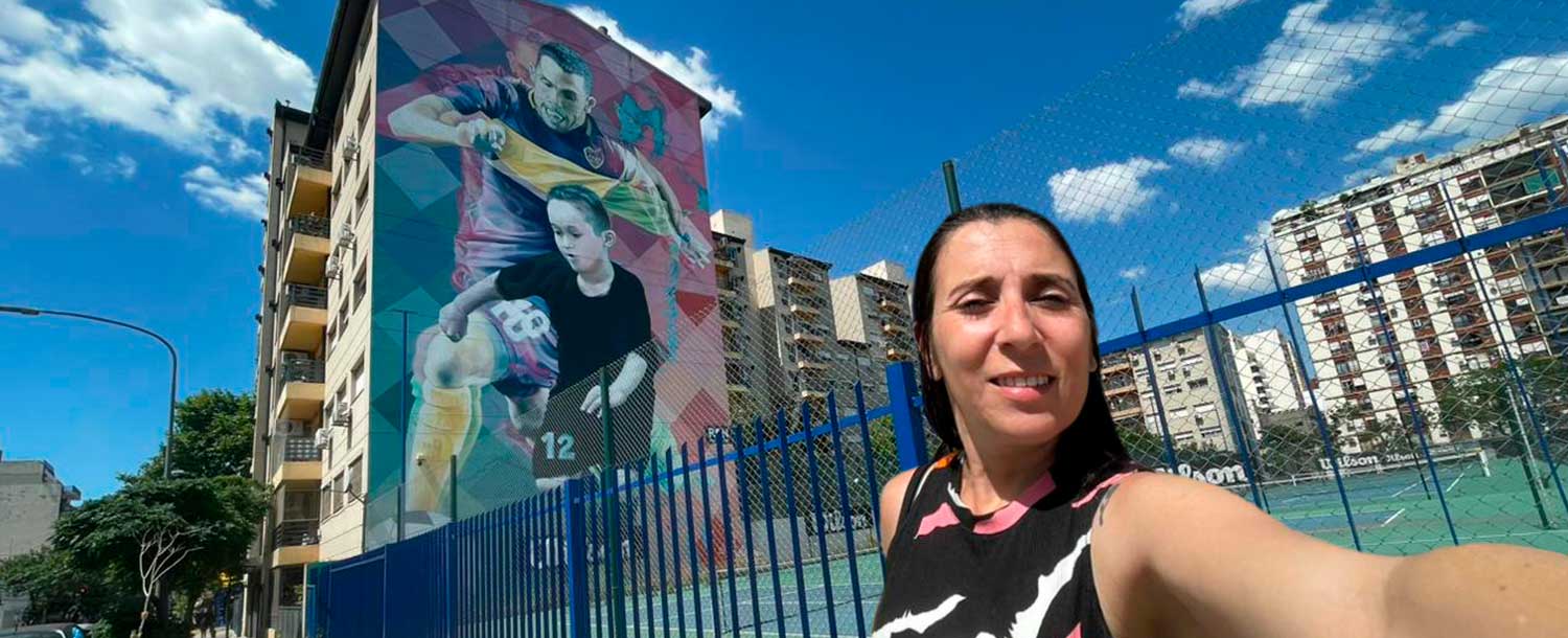 Selfie en el Mural Carlos Tévez